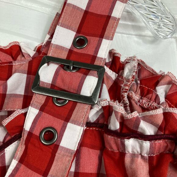 NWOT SPIETH&WENSKY Top 32~XS Plaid Oktoberfest Ruffle Floral-Embroidery-Button - Picture 7 of 8